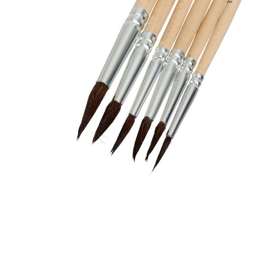 Набор кистей пони 6 штук: № 1, 2, 3, 4, 5, 6, круглые, мягкие - Calligrata фото 3