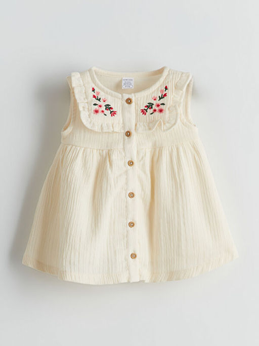 ?i?ek Nak??l? M?slin K?z Bebek Elbise