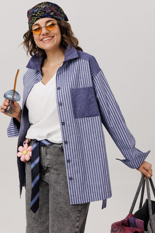 Рубашка ANELLI 1800 предгрозовая синь