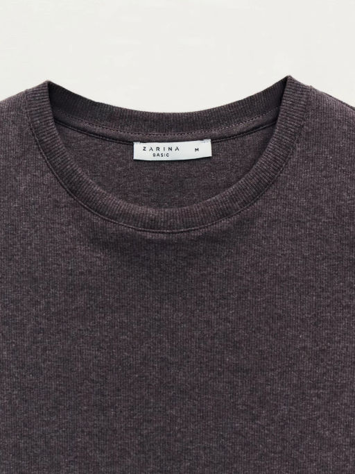 Базовая футболка в рубчик / Zarina  фото 8