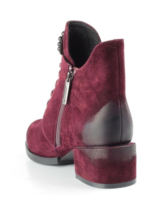 04-R181-3 BURGUNDY Ботинки зимние женские (натуральная замша, натуральный мех) - Фабричный китай фото 9