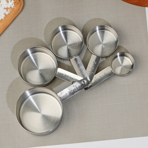 Мерные ложки Доляна «Кристалл», набор 5 шт.: 30/60/80/125/250 мл, нержавеющая сталь, серебристые