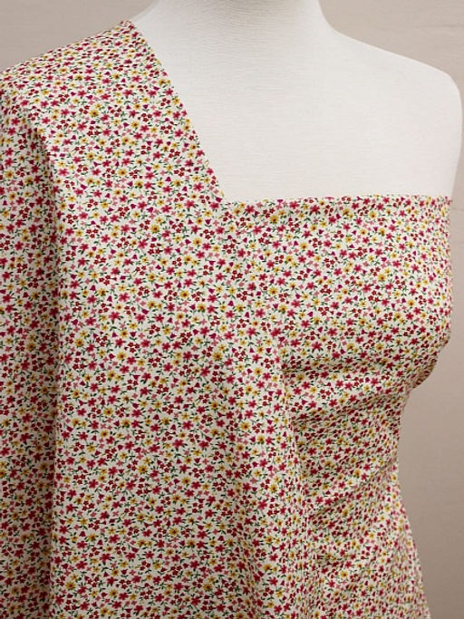 Импорт. хлопок Цветочные огоньки, цв.малиновый, ВИД2, ш.1.46м, хлопок-100%, 100гр/м.кв - Купава фото 2