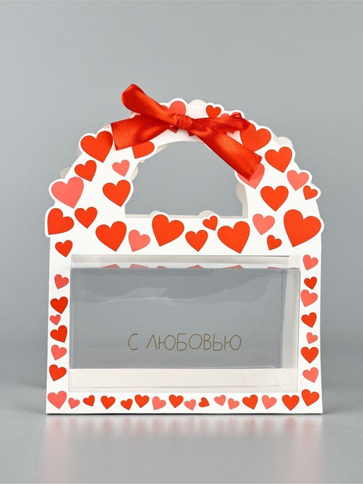 Коробка подарочная, упаковка,Сердца, 25?19.5?10 см