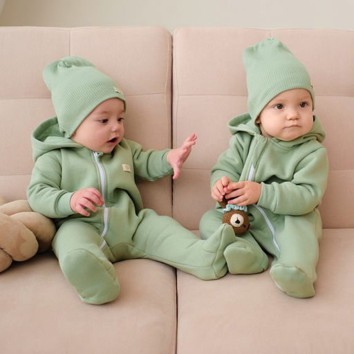 Комбинезон с капюшоном Крошка, Я BASIC LINE, рост 68-74 см, зелёный - Крошка я фото 3