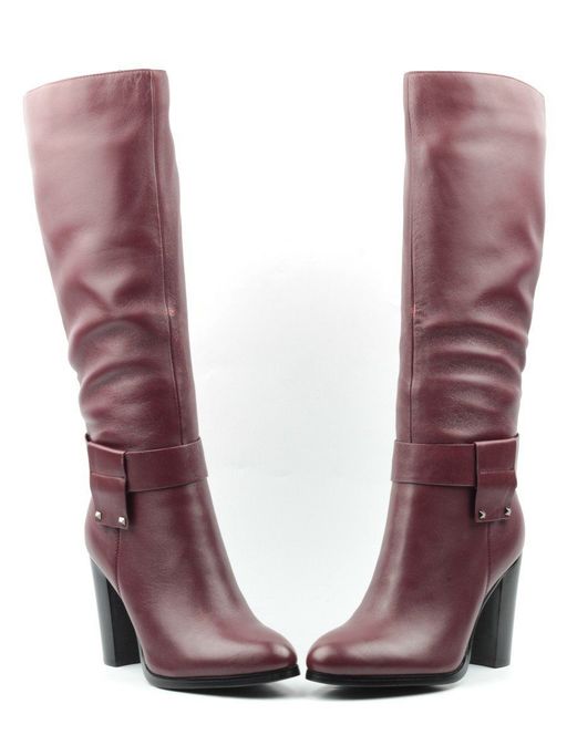 02-K48-A4 WINE RED Сапоги зимние женские (натуральная кожа, натуральный мех (еврозима)) - Фабричный китай фото 12