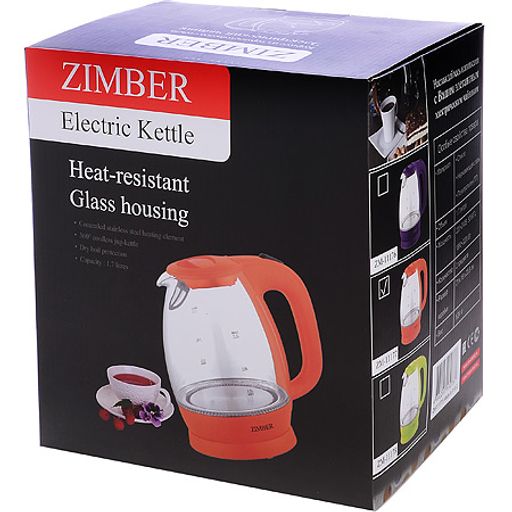 11177 Эл. чайник стекло 1,7л 2200Вт ZM (х6)