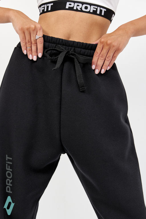 Спортивные штаны/брюки женские с начесом черные