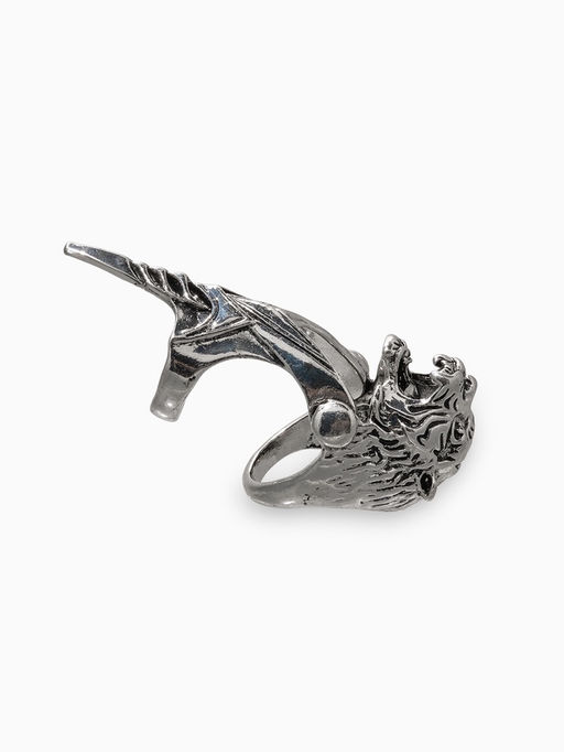 Кольцо Коготь тигр, цвет чернёное серебро, 20 размер