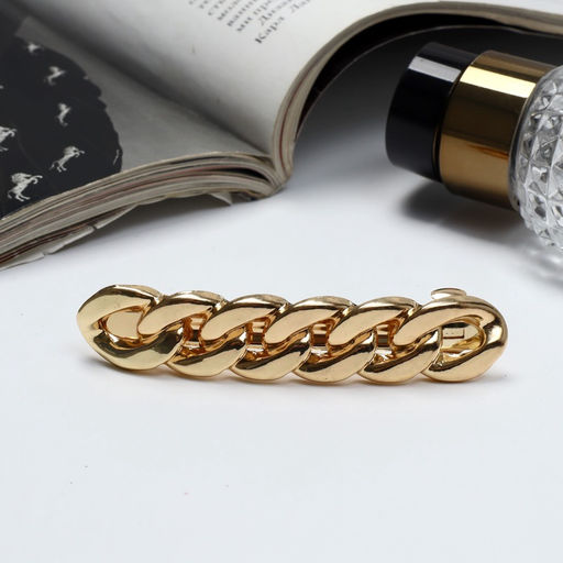 Цена за 2 шт. Заколка - автомат для волос «Жаклин», средние звенья, 8 см, золото