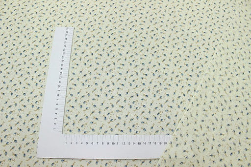 Импорт. хлопок (ситец) Маленькие бутончики цв.голубой, СОРТ2, ш.1.55м, хлопок-100%, 90гр/м.кв - Купава фото 7
