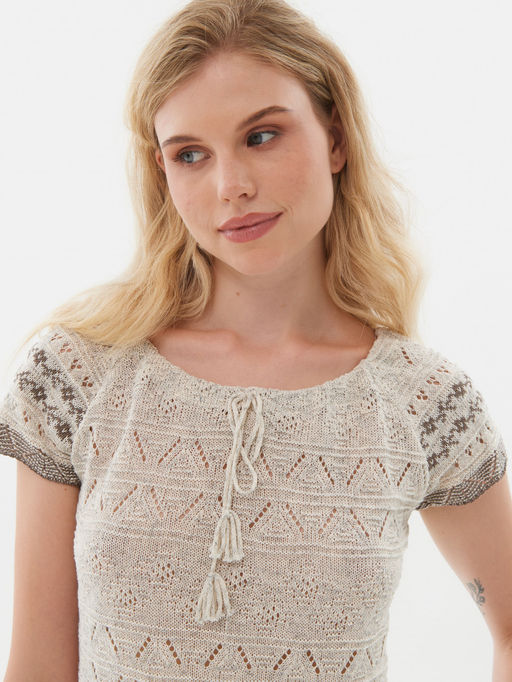 Джемпер короткий рукав л0475 лен 1 - Стим фото 7