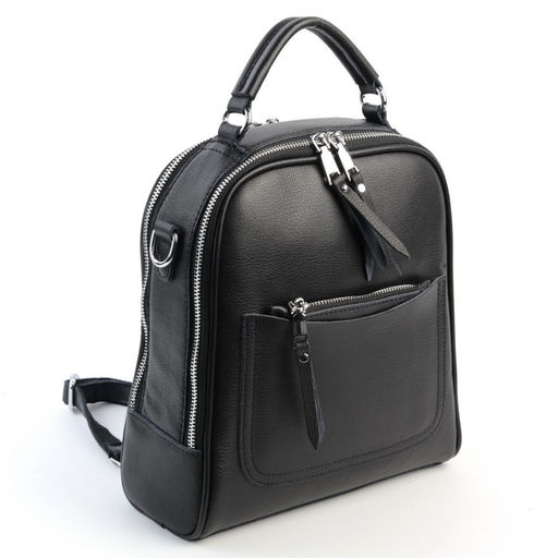 Женский кожаный каркасный рюкзак 88001-Е Блек