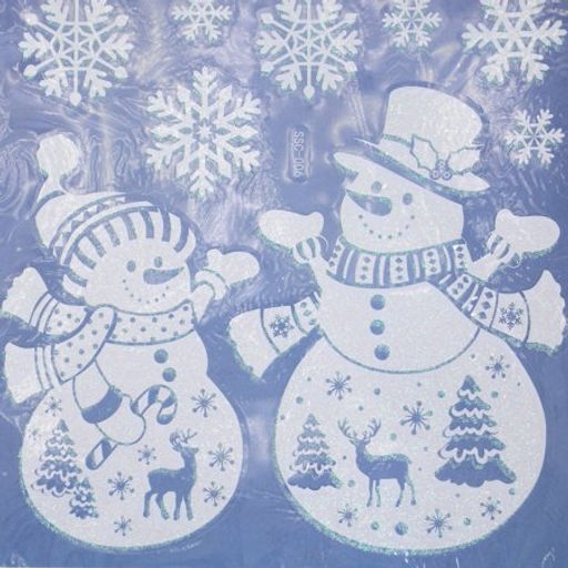 Наклейка новогодняя 26х21 Снеговики / 610-177 /уп 12/600/ - Галеонтрейд фото 3