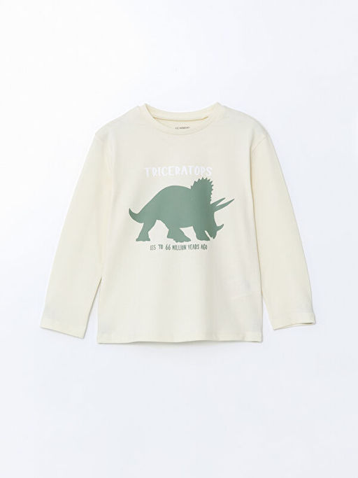 Bisiklet Yaka Bask?l? Erkek ?ocuk Ti??rt 2li