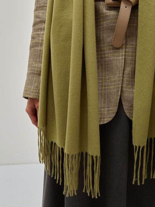 в составе ШЕРСТЬ. Большой, мягкий, теплый двусторонний палантин с принтом - Tantino фото 5