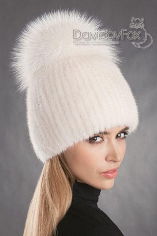 Шапка Лыжница норка жемчуг