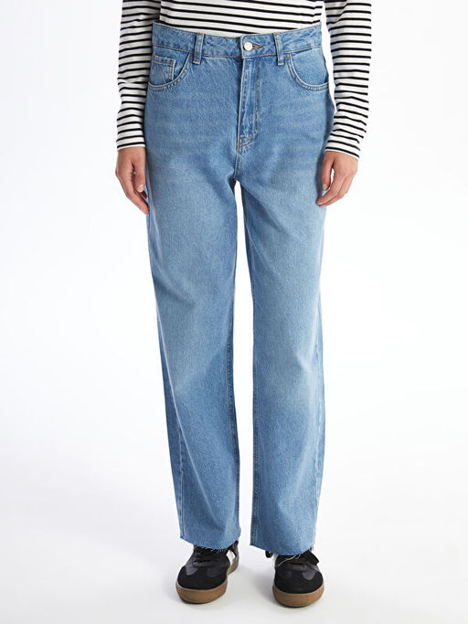 Straight Fit Kad?n Jean Pantolon