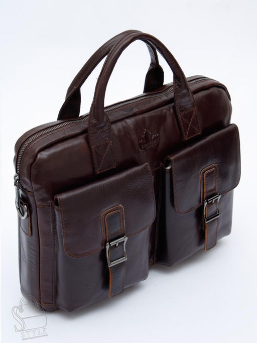 Портфель мужской кожаный 0993Z coffee Zinimsk в Новосибирске