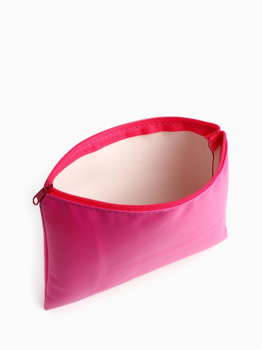 Цена за 2 шт. Косметичка на молнии, плоская, средний размер, однотонная, малиновая