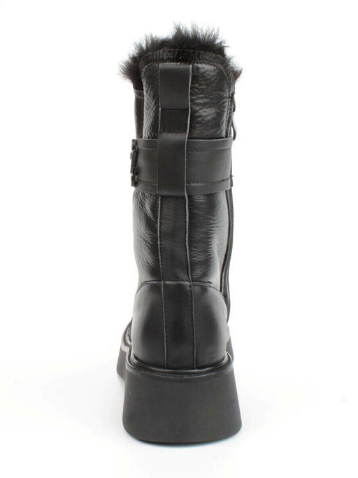 04-YPM5834A BLACK Ботинки зимние женские (натуральная кожа, натуральный мех)