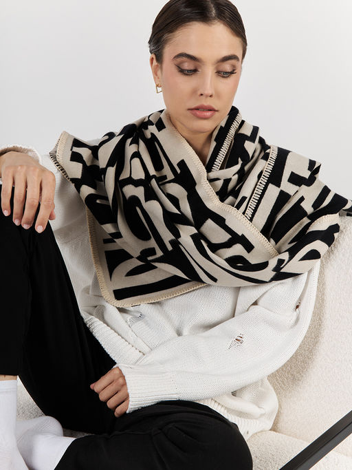 в составе ШЕРСТЬ  и КАШЕМИР Большой, мягкий, теплый  двусторонний палантин - Tantino фото 6