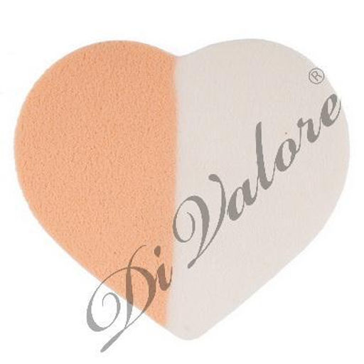 Di Valore 115-007 Спонж для нанесения пудры и тон.средств(латекс) сердце бело-беж.4,5*5,5см