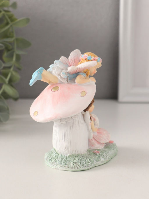 Фигурка полистоун Девочки-феи с грибочком и кроликом, 9?6.5?10 см