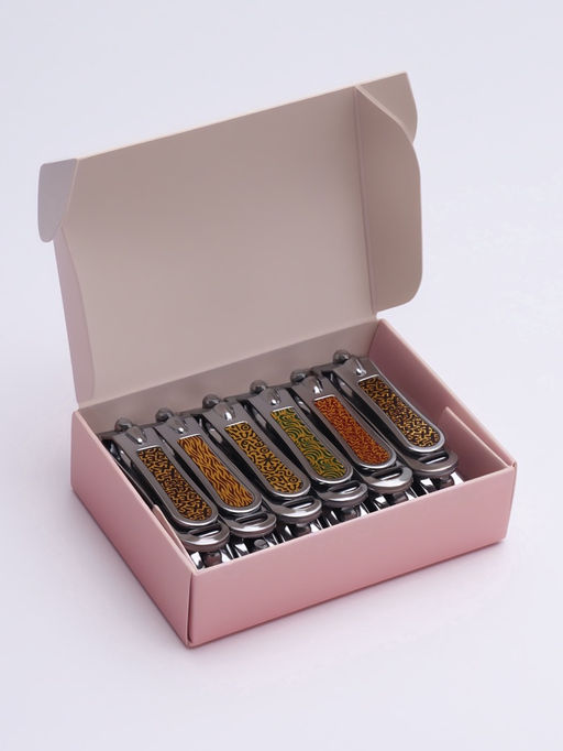 Цена за 12 шт. Кусачки книпсер маникюрные, с пилкой, 5 см, в коробке, МИКС