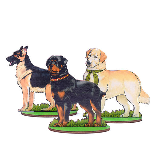 Игровой набор в коробке "Собаки служебные" (дерево)