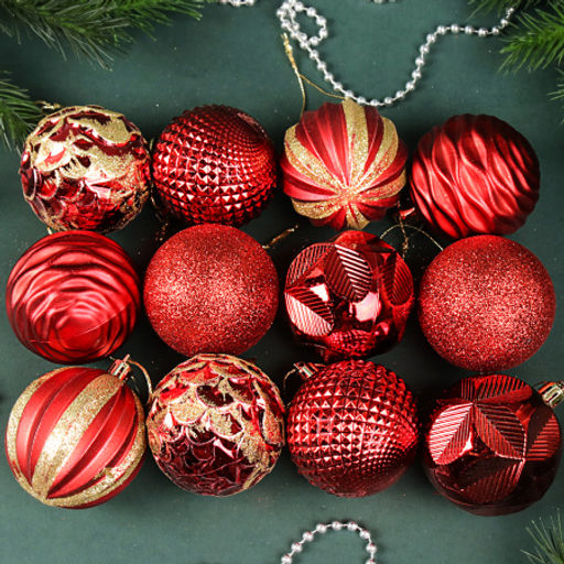 Елочное украшение Шар 12 штук 6 см / 5617 /уп 60/ красный микс - Галеонтрейд фото 2