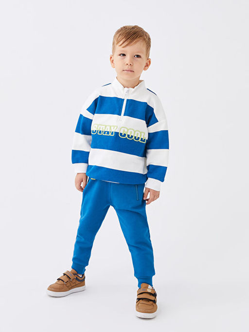 Dik Yaka Uzun Kollu ?izgili Erkek Bebek Tak?m 2li - Waikiki фото 3