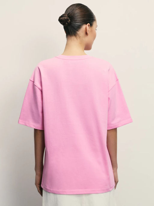 Базовая футболка оверсайз из хлопка / Zarina  фото 5