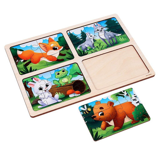 Пазлы Лесные зверята - Лесная мастерская фото 3