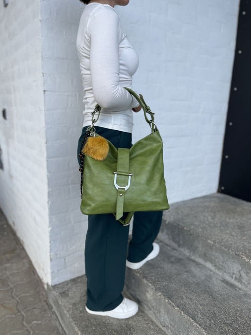 Женская сумка хобо из эко кожи 007 Зеленый - Cidirro фото 8