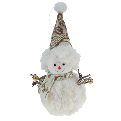 Изделие декоративное подвесное "Снеговик", L9 W6 H17 см, 3в.