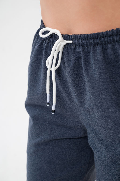 Шорты женские из футера Таиланд индиго меланж 2 сорт макси - Амадэль фото 8