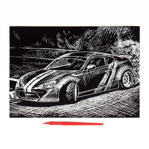 Гравюра Дрифт с металлическим эффектом серебро А4 - Школа талантов фото 3