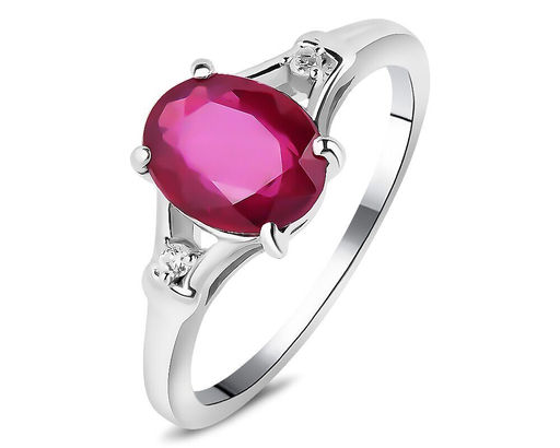 Кольцо, 1 рубин корунд овал 7х9 мм/2.23 ct., Оливия
