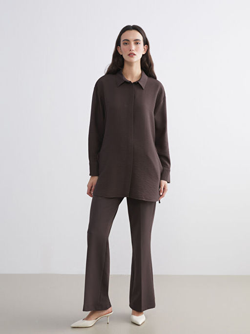 Standart Fit ?spanyol Pa?a Kad?n Pantolon