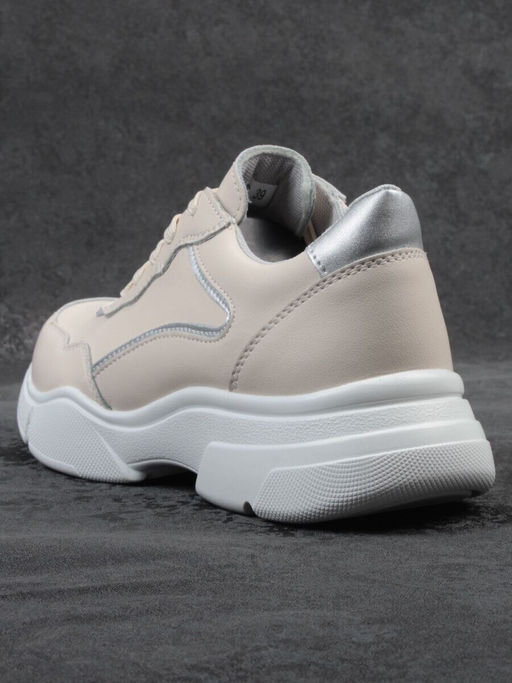 03-YJ435-2 BEIGE Кроссовки женские (натуральная кожа)