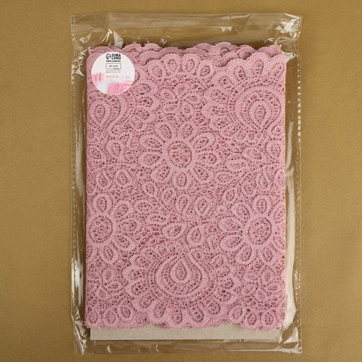 Кружевная эластичная ткань, 190 мм, 2.7±0.5 м, пудровая