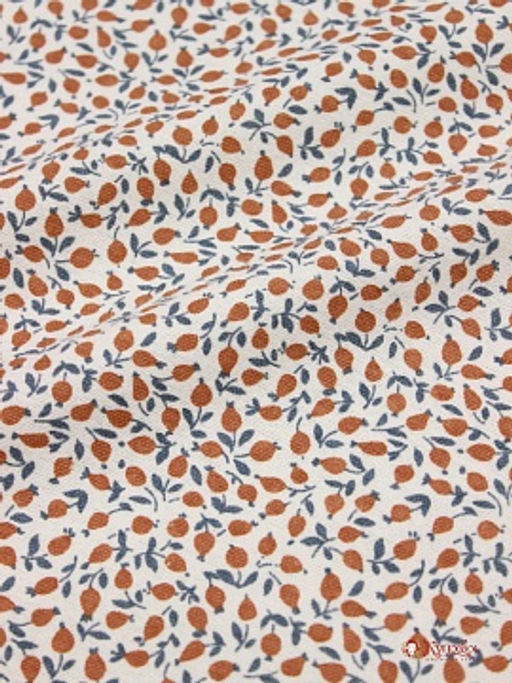 Теплый хлопок Россыпь бутончиков цв.терракотовый, ш.1.5м, хлопок-100%, 158гр/м.кв