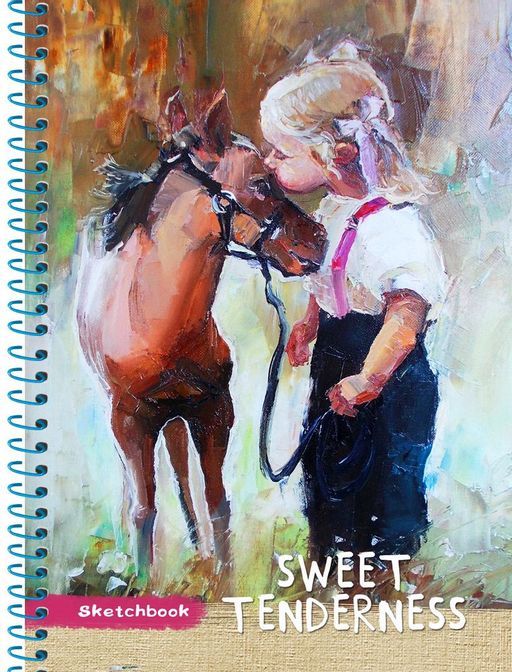 Скетчбук А5 64л., тв.обл. на спир."Девочка и пони" (64-1378, Проф-Пресс) ламинация