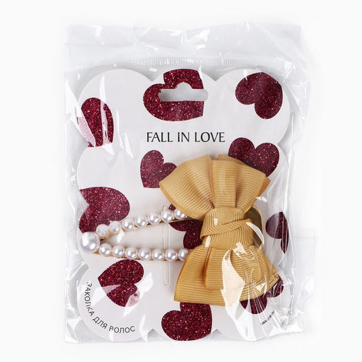Заколка для волос жемчуг с бантиком Fall in love, 8?8 см - Art beauty фото 5