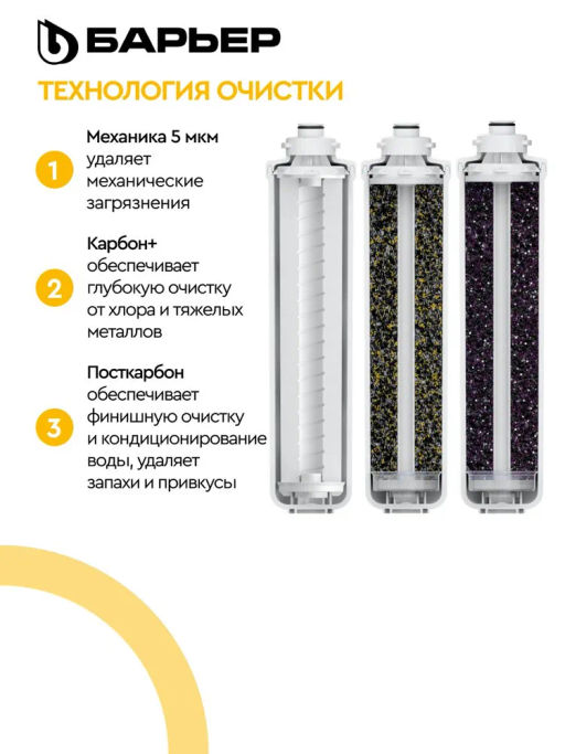 -12% Фильтр под мойку Эксперт SLIM Классик БЕЗ КРАНА (неподвижное крепение), Барьер  фото 4