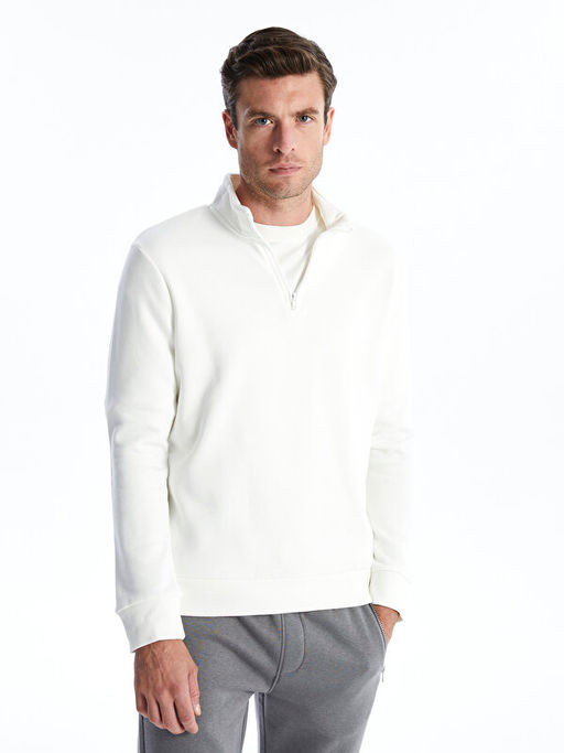 Dik Yaka Uzun Kollu Erkek Sweatshirt