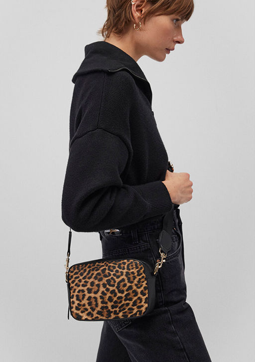 Leopar Desenli Capraz Canta