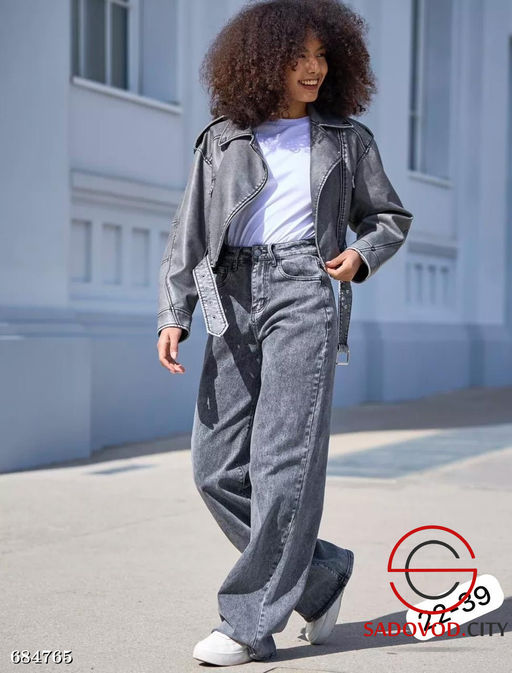 Джинсы трубы женские с высокой посадкой - Bruno фото 4