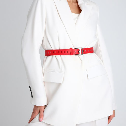 Ремень женский, ширина 3 см, люверсы, пряжка металл, винт, цвет красный - Simaland фото 2